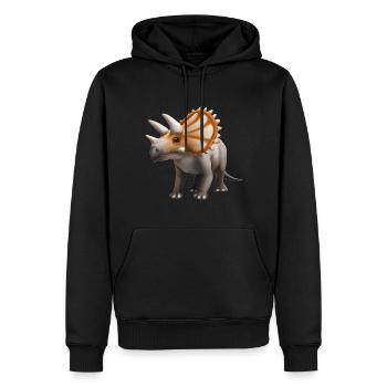 Triceratops Dinosaurier Illustration - Männer Premium Bio Hoodie - Schwarz - Vorne - Nico (187cm)