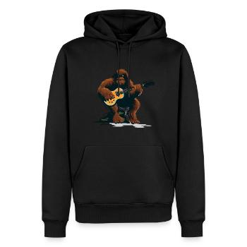 Bigfoot spielt Gitarre - Männer Premium Bio Hoodie - Schwarz - Vorne - Nico (187cm)