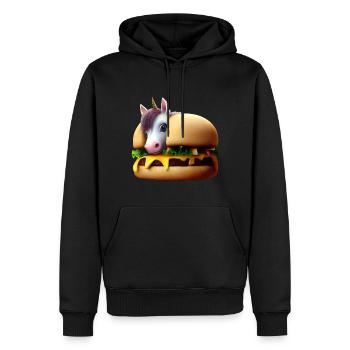 Licorne Cheeseburger - Sweat à capuche Premium bio Homme - noir - Devant - Nico (187cm)