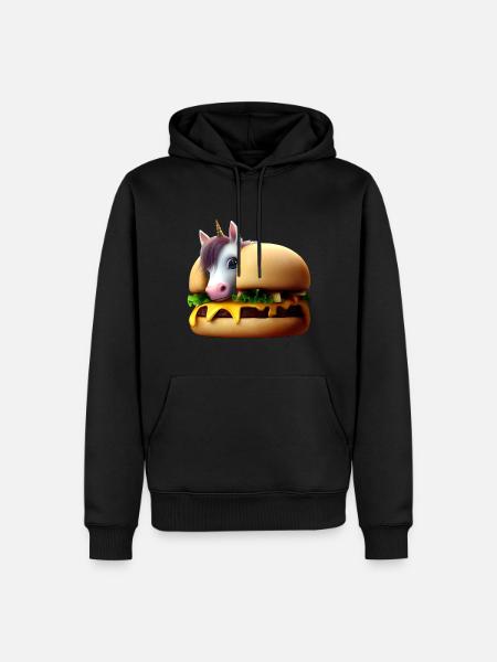 Unicorn Cheeseburger - Men’s Premium Organic Hoodie - black