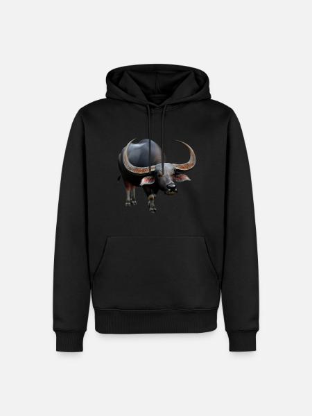 Beautiful water buffalo - Men’s Premium Organic Hoodie - black