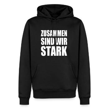 zusammen sind wir stark - Männer Premium Bio Hoodie - Schwarz - Vorne - Nico (187cm)