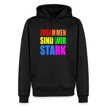 zusammen sind wir stark - Männer Premium Bio Hoodie - Schwarz - Vorne - Nico (187cm)