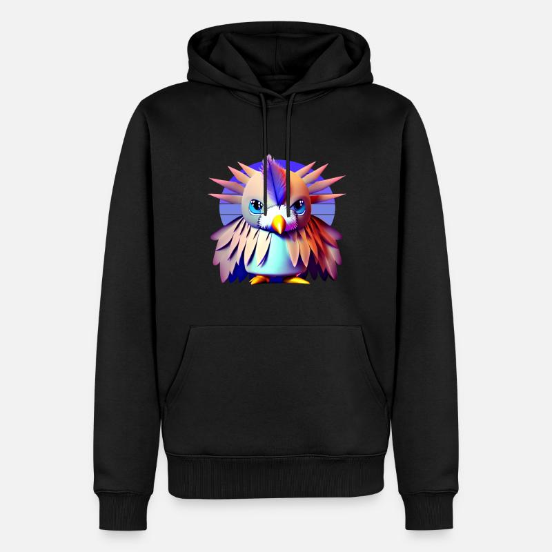 Polygon Vogel - Männer Premium Bio Hoodie - Schwarz