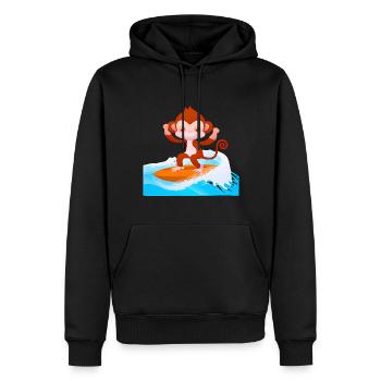 Surfer Affe - Männer Premium Bio Hoodie - Schwarz - Vorne - Nico (187cm)