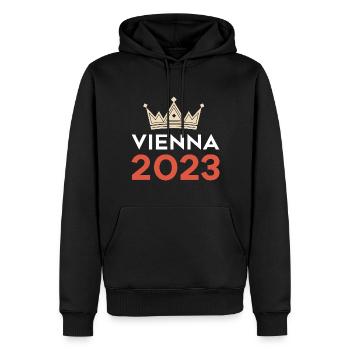 Vienne 2023 Vienne - Sweat à capuche Premium bio Homme - noir - Devant - Nico (187cm)