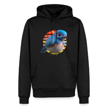 Hüttensänger Vogel Design - Männer Premium Bio Hoodie - Schwarz - Vorne - Nico (187cm)