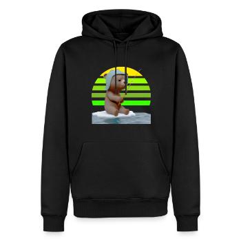 Angler Bär Eis Fischen - Männer Premium Bio Hoodie - Schwarz - Vorne - Nico (187cm)