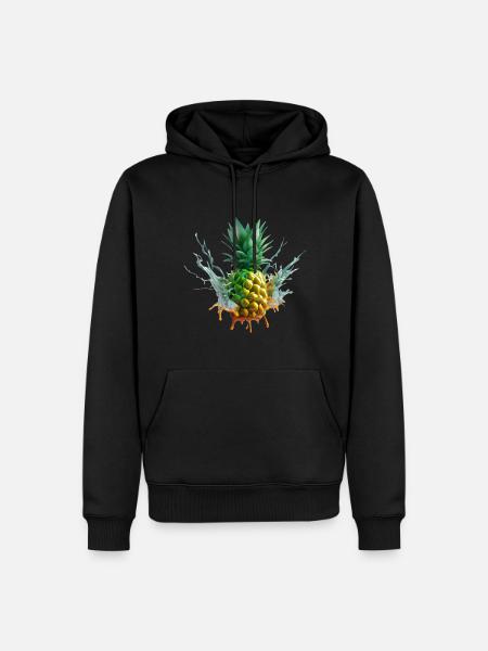 Farbenfrohe Ananas - Männer Premium Bio Hoodie - Schwarz