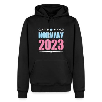 Norvège 2023 - Sweat à capuche Premium bio Homme - noir - Devant - Nico (187cm)