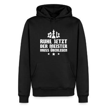 Schach Der Meister muss überlegen Schachspieler - Männer Premium Bio Hoodie - Schwarz - Vorne - Nico (187cm)