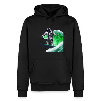 Astronaute de surf Green Waves - Sweat à capuche Premium bio Homme - noir - Devant - Nico (187cm)