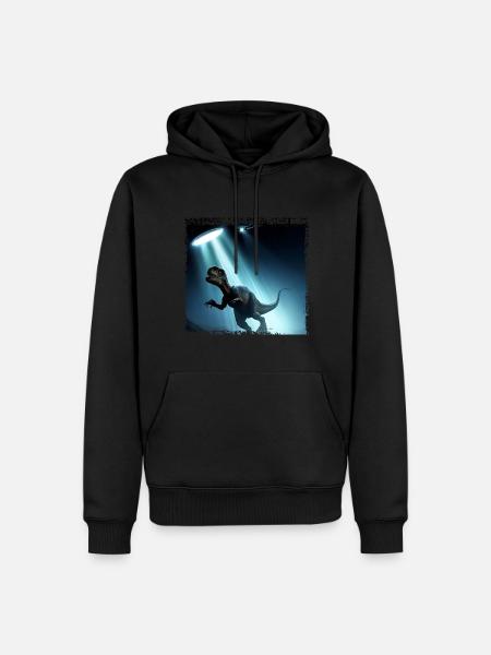 UFO meets dinosaur - Men’s Premium Organic Hoodie - black