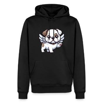 Süßer amerikanischer Bulldoggen-Engel im Comic-Sti - Männer Premium Bio Hoodie - Schwarz - Vorne - Nico (187cm)
