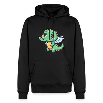 Ailes d’ange crocodile mignon - Sweat à capuche Premium bio Homme - noir - Devant - Nico (187cm)