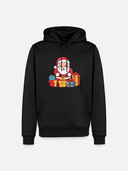 Santa Claus Cartoon Christmas - Men’s Premium Organic Hoodie - black