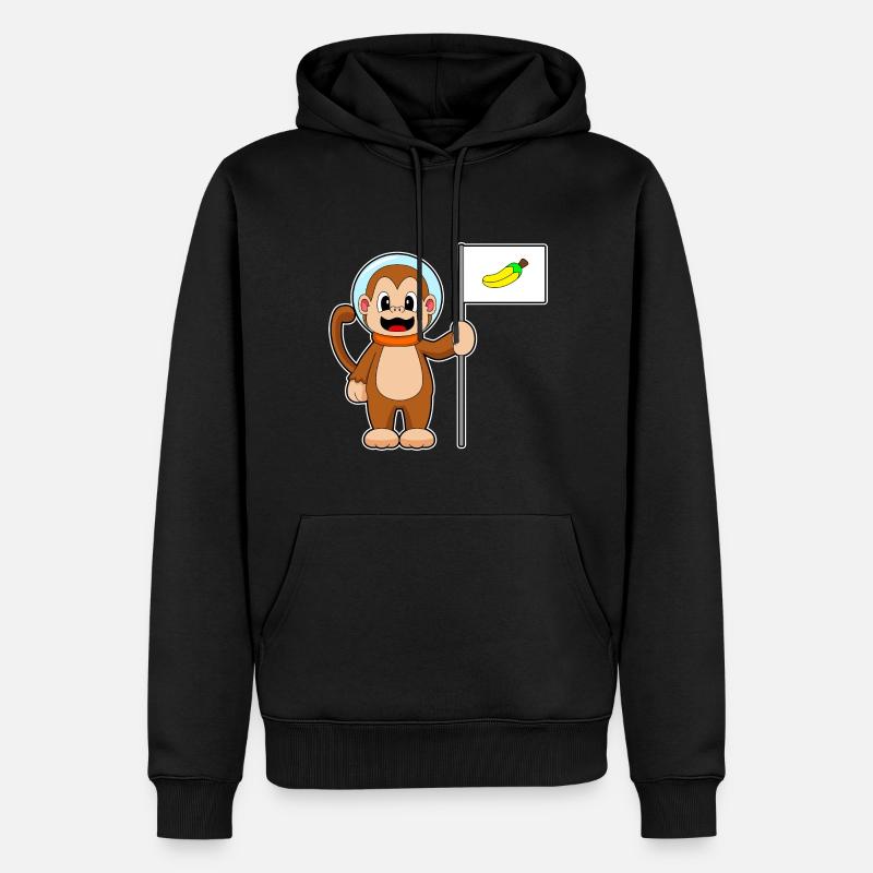 Singe, Banane, Astronaute, Espace - Sweat à capuche Premium bio Homme - noir