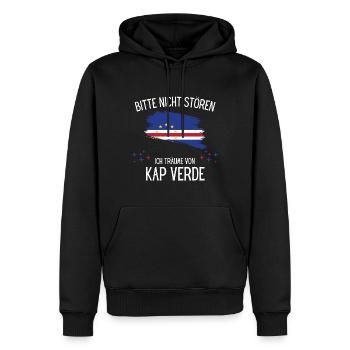 Bitte nicht stören ich träume von Kap Verde - Männer Premium Bio Hoodie - Schwarz - Vorne - Nico (187cm)