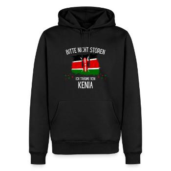 Bitte nicht stören ich träume von Kenia - Männer Premium Bio Hoodie - Schwarz - Vorne - Nico (187cm)
