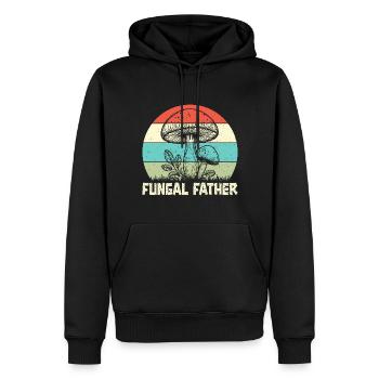 Mushroom Foraging Hunter Fungal Father Morel - Men’s Premium Organic Hoodie - black - Front - Nico (187cm)