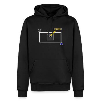 Retired electrician - Men’s Premium Organic Hoodie - black - Front - Nico (187cm)