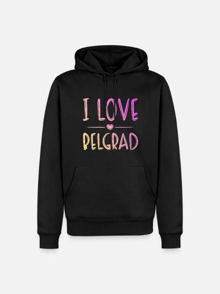 I Love Belgrad - Männer Premium Bio Hoodie - Schwarz