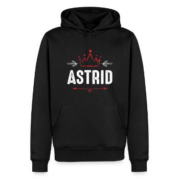Astrid - Sweat à capuche Premium bio Homme - noir - Devant - Nico (187cm)