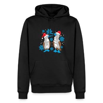 Noël à pieds bleus - Sweat à capuche Premium bio Homme - noir - Devant - Nico (187cm)