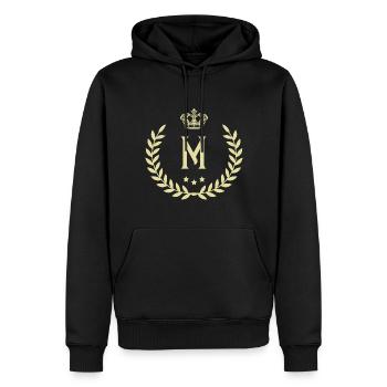 M Buchstabe Kranz - Männer Premium Bio Hoodie - Schwarz - Vorne - Nico (187cm)