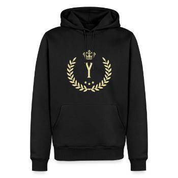 Y Buchstabe Kranz - Männer Premium Bio Hoodie - Schwarz - Vorne - Nico (187cm)