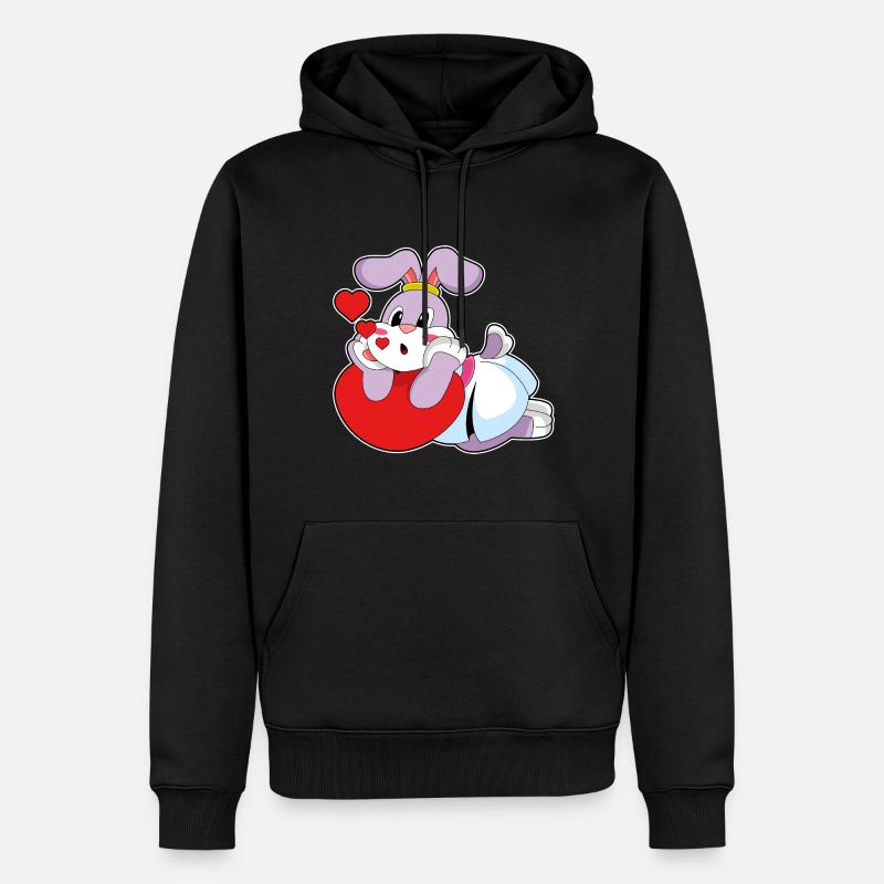 Mariage Rabbit Bride Heart - Sweat à capuche Premium bio Homme - noir