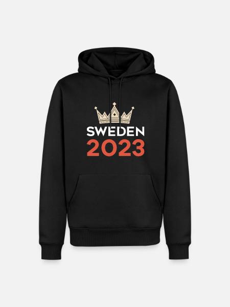 Suède 2023 - Sweat à capuche Premium bio Homme - noir