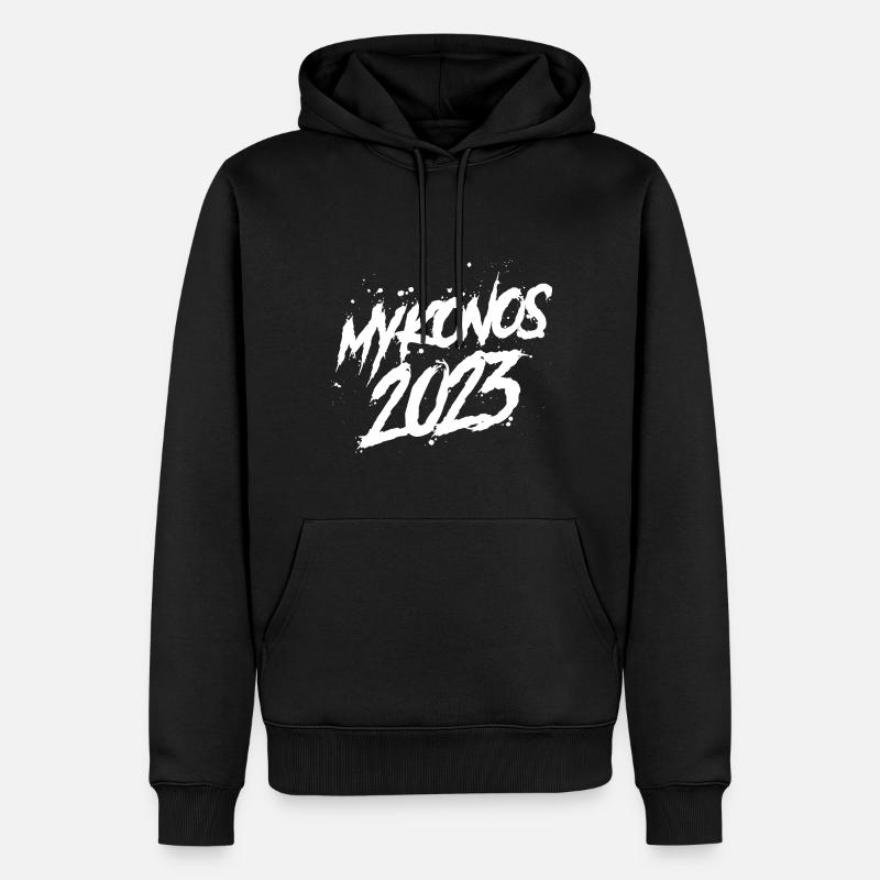 Mykonos 2023 - Sweat à capuche Premium bio Homme - noir