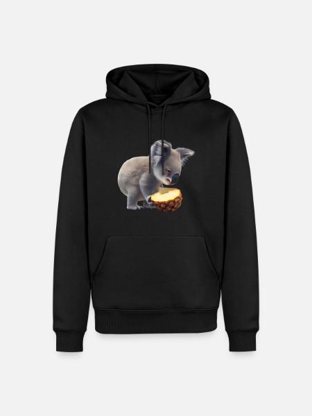 Koala und Ananas - Männer Premium Bio Hoodie - Schwarz