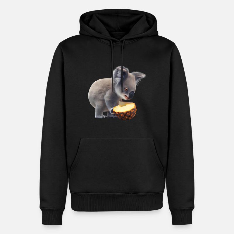 Koala et ananas - Sweat à capuche Premium bio Homme - noir