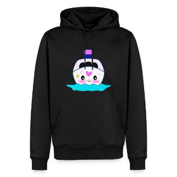 Kawaii Cruise Ship Design pour femmes - Sweat à capuche Premium bio Homme - noir - Devant - Nico (187cm)