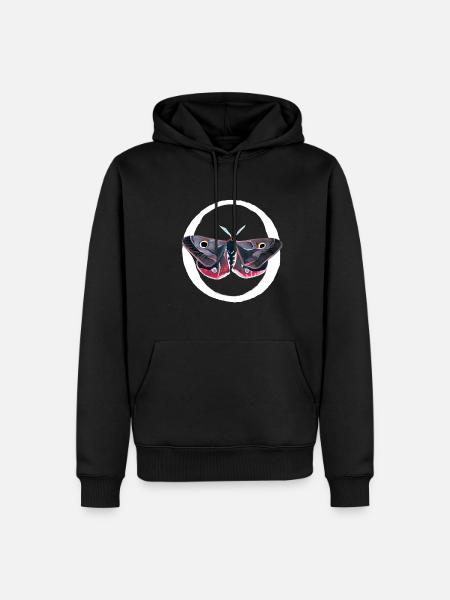Gouache painting: moth - Men’s Premium Organic Hoodie - black