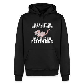 Nagetier Ratte Ratten - Männer Premium Bio Hoodie - Schwarz - Vorne - Nico (187cm)