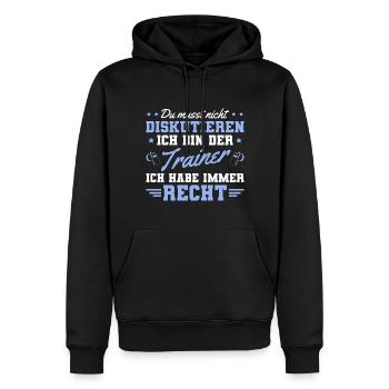 Sportverein Spruch Fußballtrainer - Männer Premium Bio Hoodie - Schwarz - Vorne - Nico (187cm)