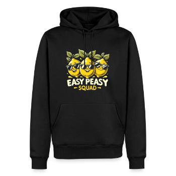 Easy Peasy Squad Lemon Trio FD - Männer Premium Bio Hoodie - Schwarz - Vorne - Nico (187cm)