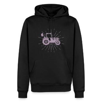 Tractor Silhouette Minimalist Agriculture - Men’s Premium Organic Hoodie - black - Front - Nico (187cm)
