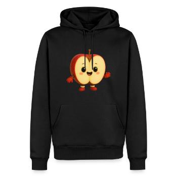 Apfel - Männer Premium Bio Hoodie - Schwarz - Vorne - Nico (187cm)