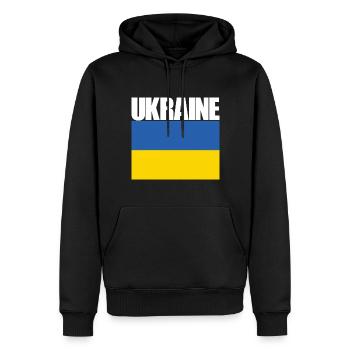 Die Ukraine und die Flagge der Ukraine - Männer Premium Bio Hoodie - Schwarz - Vorne - Nico (187cm)