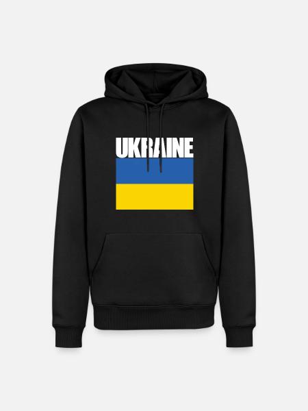 Ukraine and The Flag of Ukraine - Men’s Premium Organic Hoodie - black