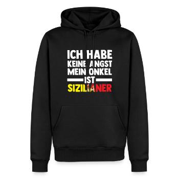 Ich habe keine Angst mein Onkel ist Sizilianer - Männer Premium Bio Hoodie - Schwarz - Vorne - Nico (187cm)