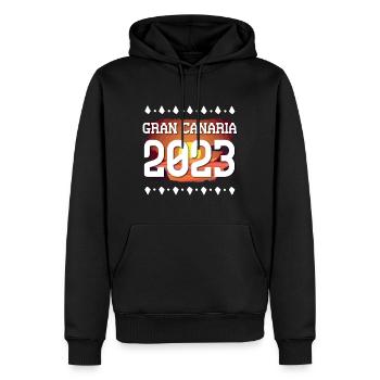 Grande Canarie 2023 (Garantie du prix le plus bas) - Sweat à capuche Premium bio Homme - noir - Devant - Nico (187cm)