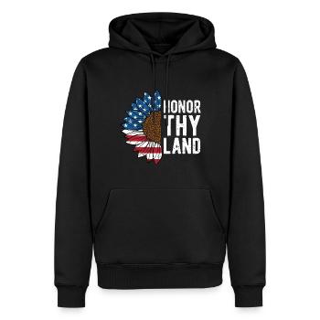 Honor Thy Land 4th of July Patriotic Fourth of - Men’s Premium Organic Hoodie - black - Front - Nico (187cm)