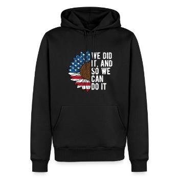 We Did It Patriotic American Patriotism USA - Men’s Premium Organic Hoodie - black - Front - Nico (187cm)