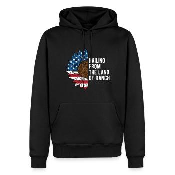 Hailing from the Land of Ranch Patriotic Proud - Men’s Premium Organic Hoodie - black - Front - Nico (187cm)