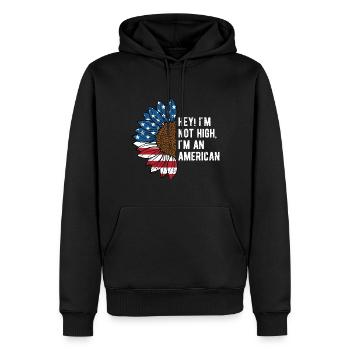 Im Not High Im an American Patriotic Funny - Men’s Premium Organic Hoodie - black - Front - Nico (187cm)